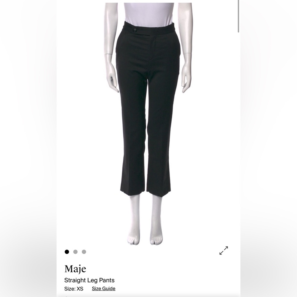 Maje Black Straight Leg Pants